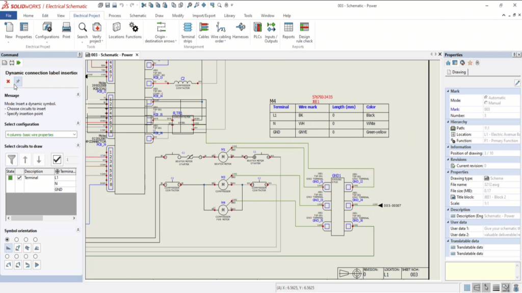 In Electrical 2023, you can include dynamic connection labels in your project configuration.