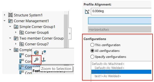 In SOLIDWORKS 2023, you can change the size of your weldment members all at once for a specific configuration if you select the same size and type of weldments that you want to change..