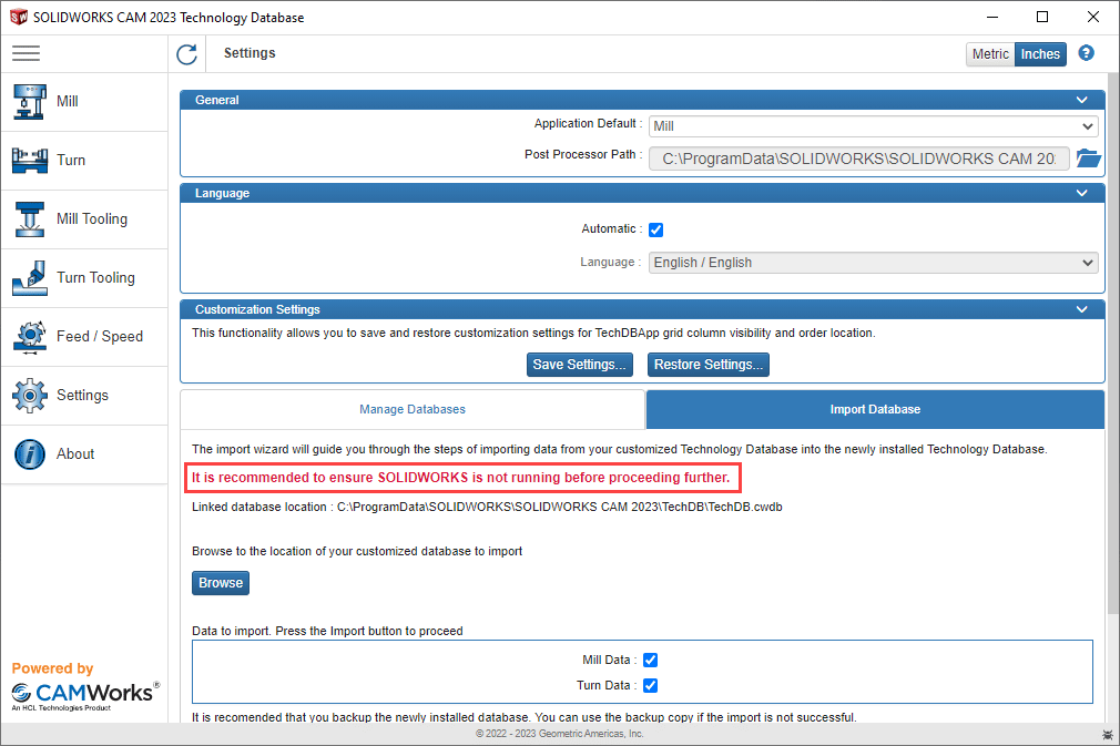 When you need to upgrade a tech db in SOLIDWORKS CAM, make sure you stop SOLIDWORKS after opening the database.